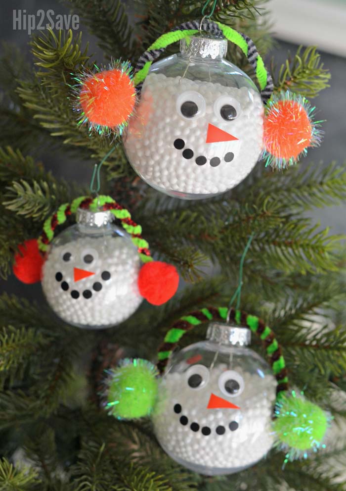 Simple Snowman Ornament #Christmas #ornaments #kids #diy #decorhomeideas