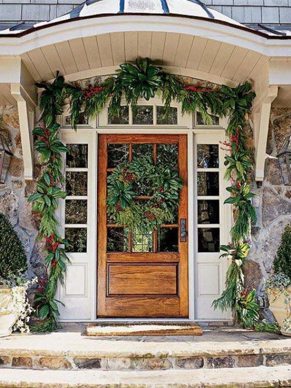 Traditional Christmas Front Door Decor