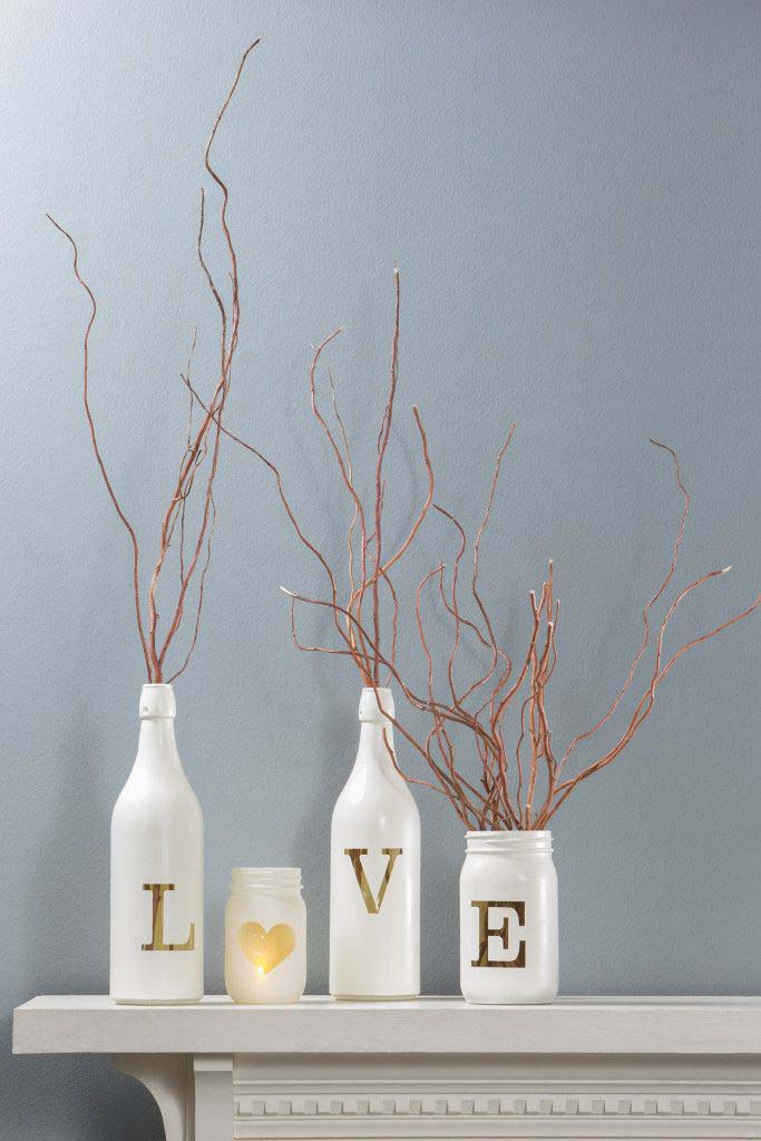 Trendy Bottle and Jar Home Decor #winebottle #crafts #repurpose #decorhomeideas