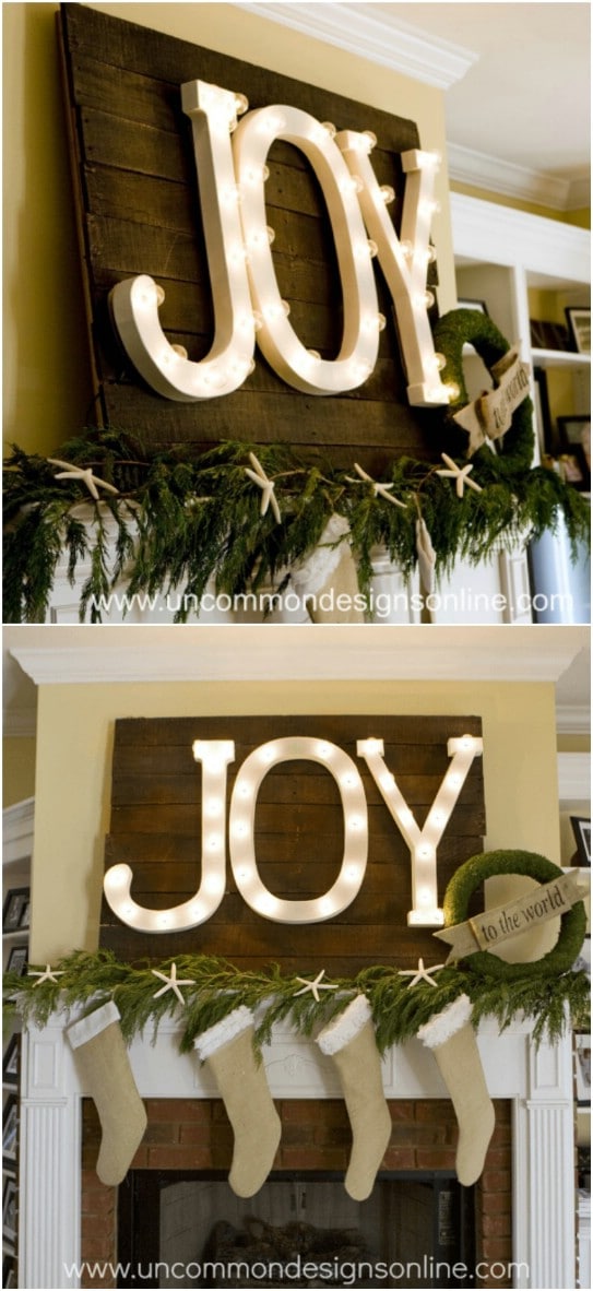 Upcycled Pallet JOY Sign #Christmas #reclaimedwood #decorhomeideas