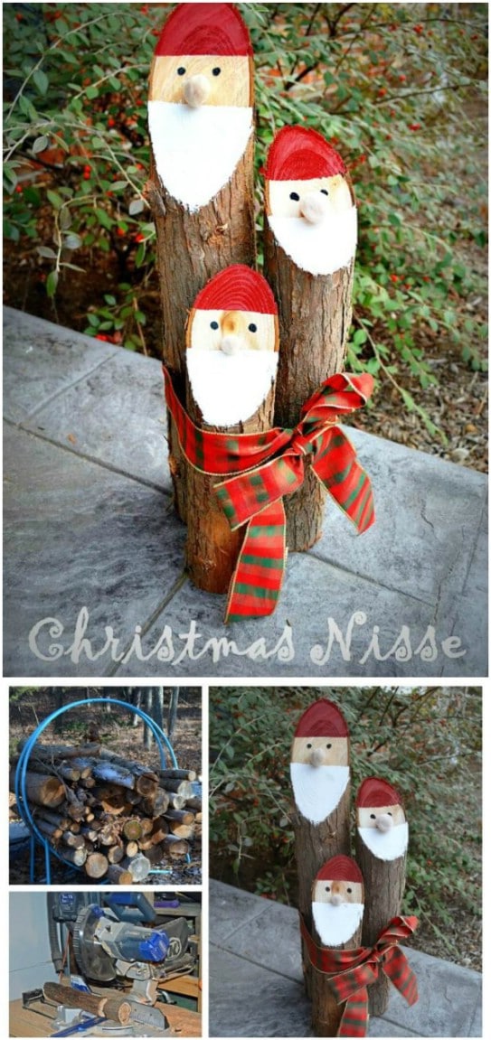 Upcycled Santa Logs #Christmas #reclaimedwood #decorhomeideas