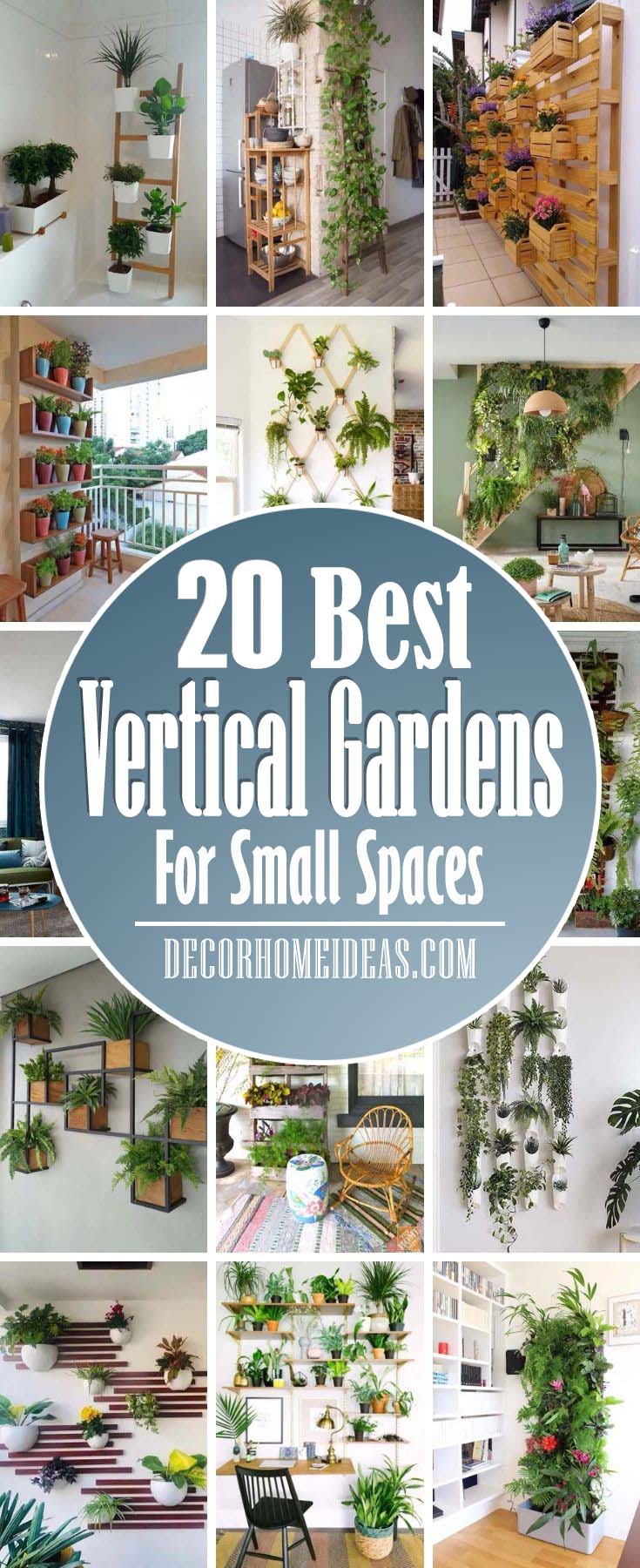 Vertical Garden Ideas For Small Spaces. These gorgeous vertical gardening ideas for small spaces are the best way to get inspired. Whether you want ideas for hanging gardens, wall mounted planters, vertical containers, or vine supports, these fabulous DIY vertical garden designs will inspire you! #decorhomeideas