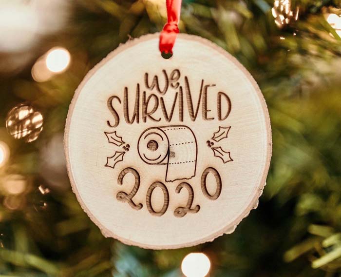 We Survived 2020 Christmas Ornament #Christmas #ornaments #rustic #decorhomeideas