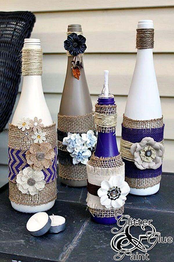 Wine Bottles in Full Bloom #winebottle #crafts #repurpose #decorhomeideas