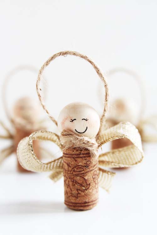 Wine Cork Angel Ornaments #Christmas #ornaments #kids #diy #decorhomeideas