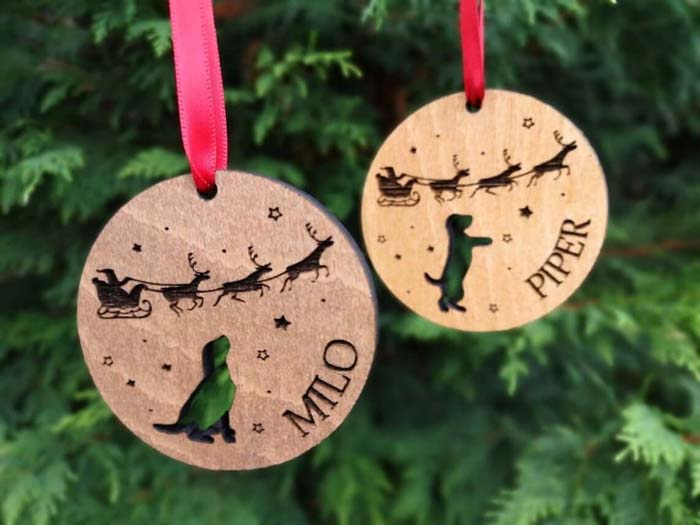 Wooden Pet Name Cut Out Bauble #Christmas #personalizedbaubles #baubles #decorhomeideas