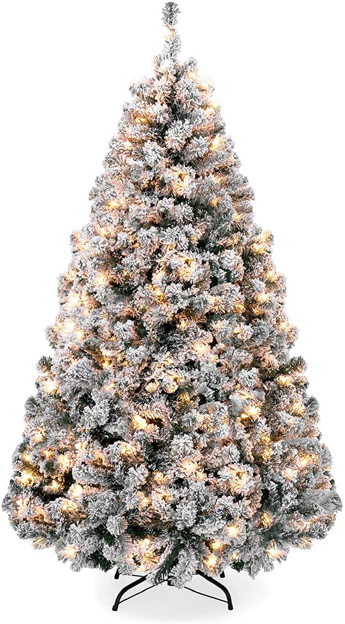 7.5ft Pre-Lit Flocked Tree #Christmas #Christmastree #artificialtree #decorhomeideas