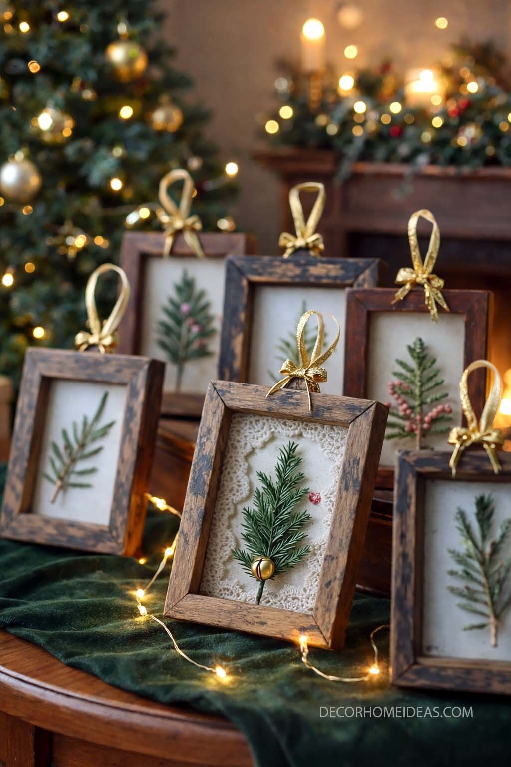 DIY Rustic Christmas Wall Art with Pine Cuttings
