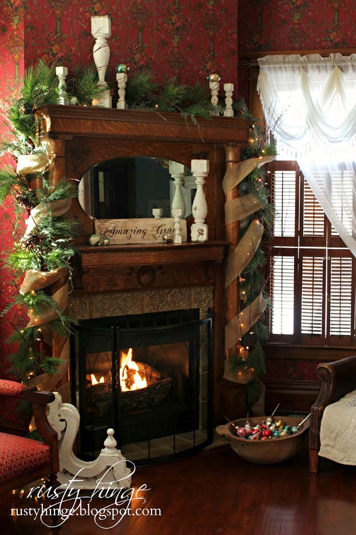Amazing Grace Near the Fireplace #Christmas #indoordecorations #decorhomeideas