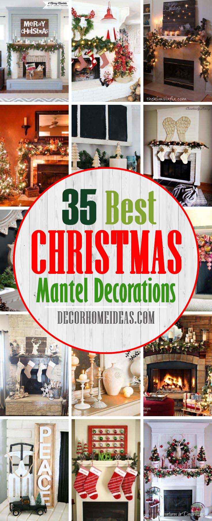 Best Christmas Mantel Decoration Ideas. To inspire your Christmas mantel decorating, we've included options that will suit every style and aesthetic. From farmhouse style, like repurposed crates and windows, to modern black-and-white color palettes, we've made choosing your Christmas decorations much easier. #decorhomeideas