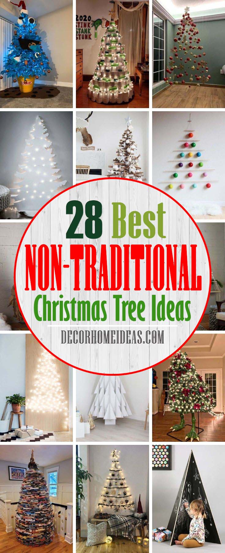 Best Non-Traditional Christmas Tree Ideas. These Christmas tree alternatives might stray away from the norm, but they’re poised to add some personality to any space and spark your creativity for your own Christmas tree project this year. #decorhomeideas