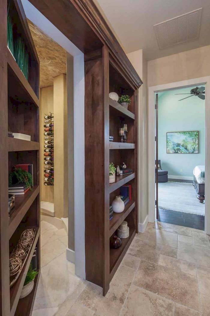 Bookcase Covered Wine Storage