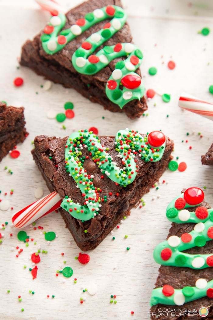 Brownie Christmas Trees #Christmas #treats #decorhomeideas