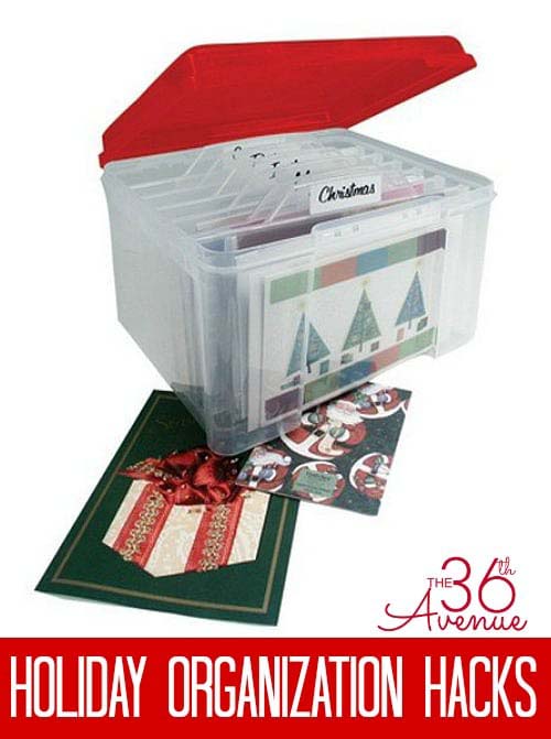 Christmas Card Organizer #Christmas #storage #organization #decorhomeideas