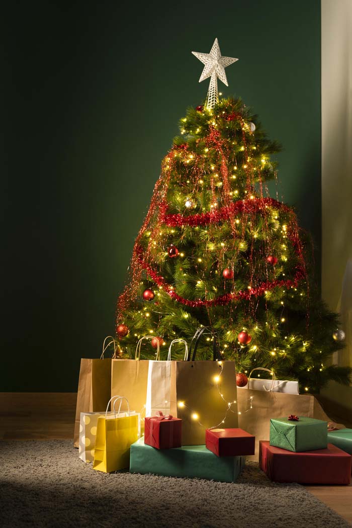 Christmas Tree Ball Decoration Ornament FULL Set Stocking Tinsel Pine Topper 40+ 