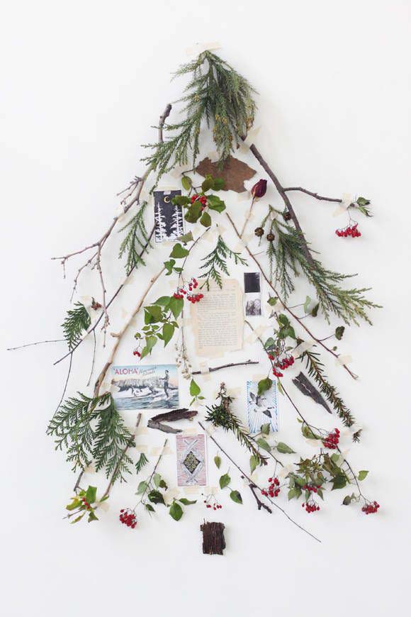 Collage Christmas Tree #Christmas #Christmastree #nontraditional #decorhomeideas