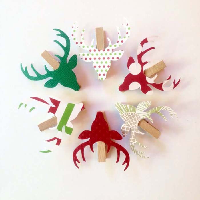 Colorful Reindeer Clothespins for a Fun and Festive Touch #Christmas #reindeer #decorhomeideas