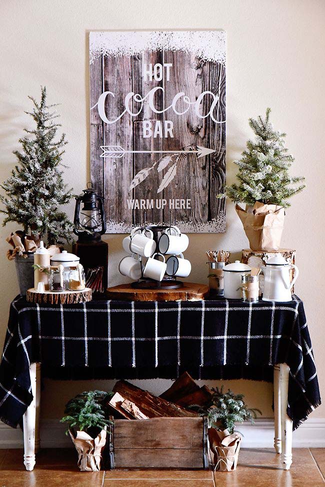 Create a Hot Cocoa Bar #Christmas #stylish #decorhomeideas