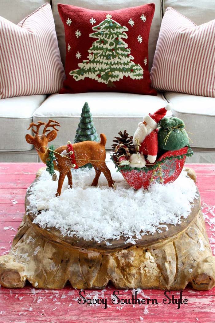 Create a Snowy Display #Christmas #style #decorhomeideas
