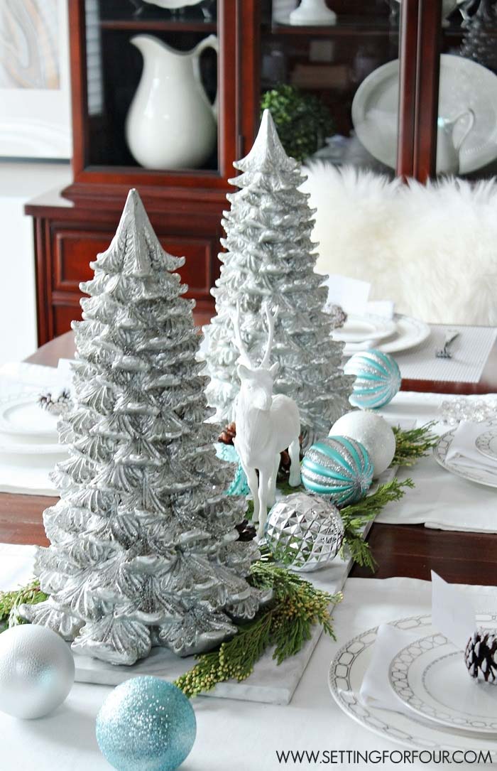 DIY Winter Woodland Glam Christmas Centerpiece #Christmas #cheap #elegant #decorhomeideas