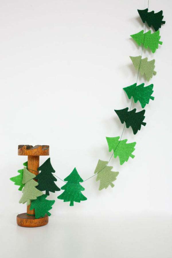 Felt Cut Outs #Christmas #DIY #garland #decorhomeideas