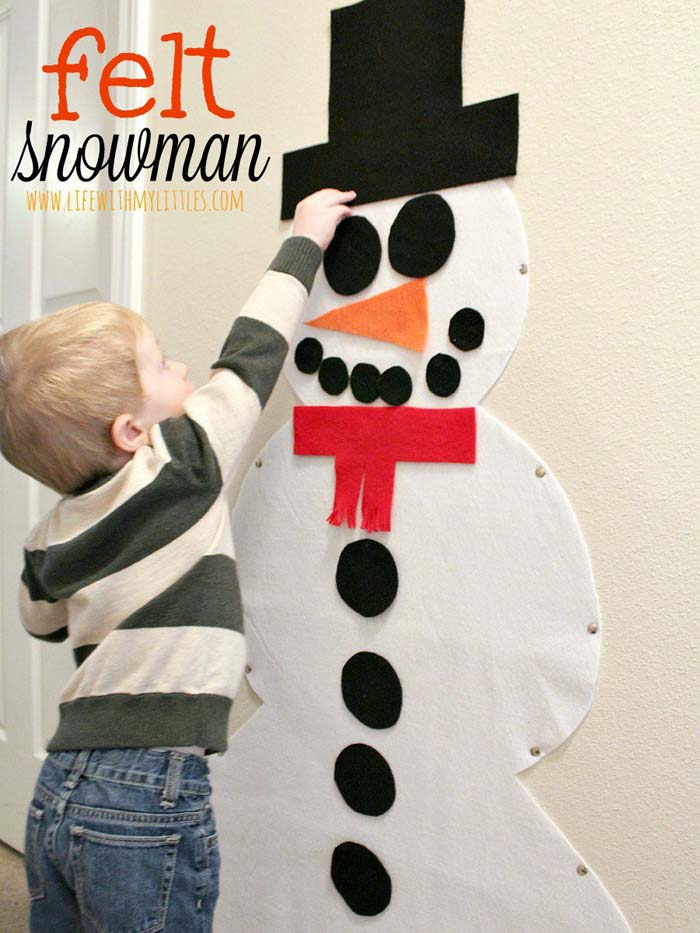 Felt Snowman #Christmas #snowman #crafts #decorhomeideas