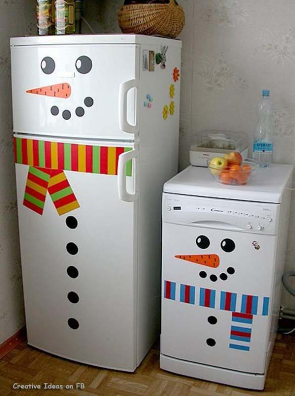 Frosty The Fridge #Christmas #snowman #crafts #decorhomeideas