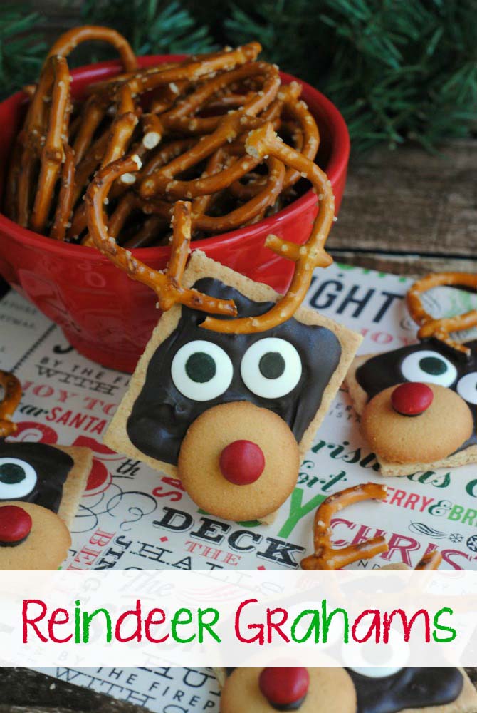 Graham Cracker Reindeer Treats #Christmas #treats #decorhomeideas