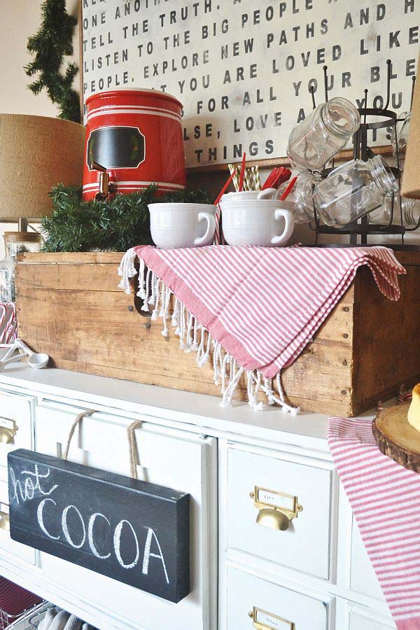 Make a Cocoa Station #Christmas #style #decorhomeideas