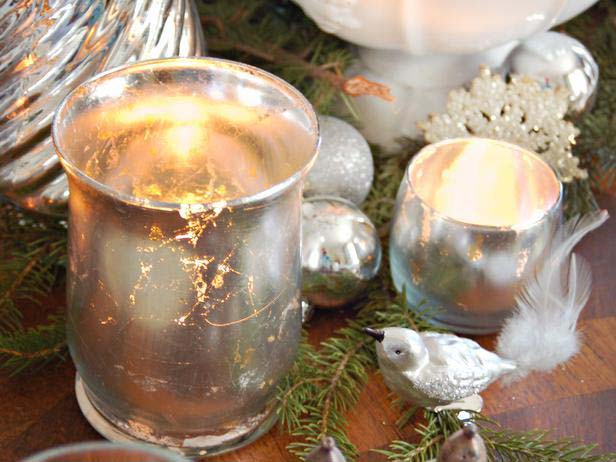 Mercury Glass Votives #Christmas #cheap #elegant #decorhomeideas