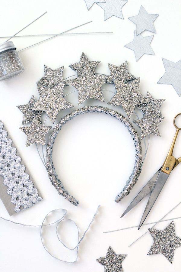 New Year’s Silver Star Headband #NewYear #decorations #decorhomeideas