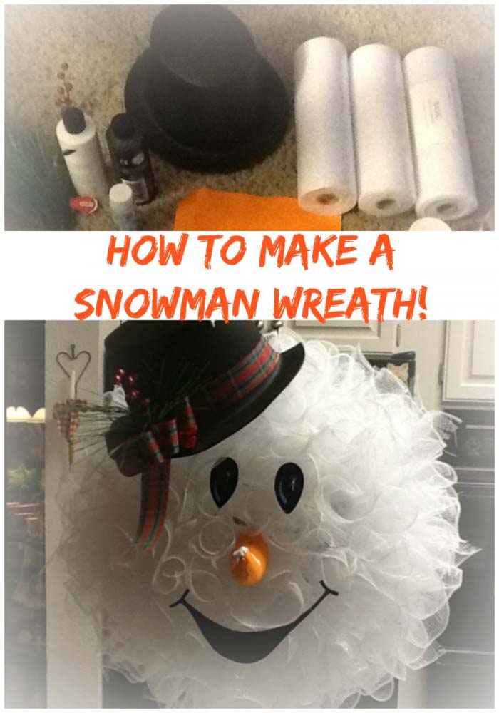Peggy’s Snowman Wreath #Christmas #snowman #crafts #decorhomeideas