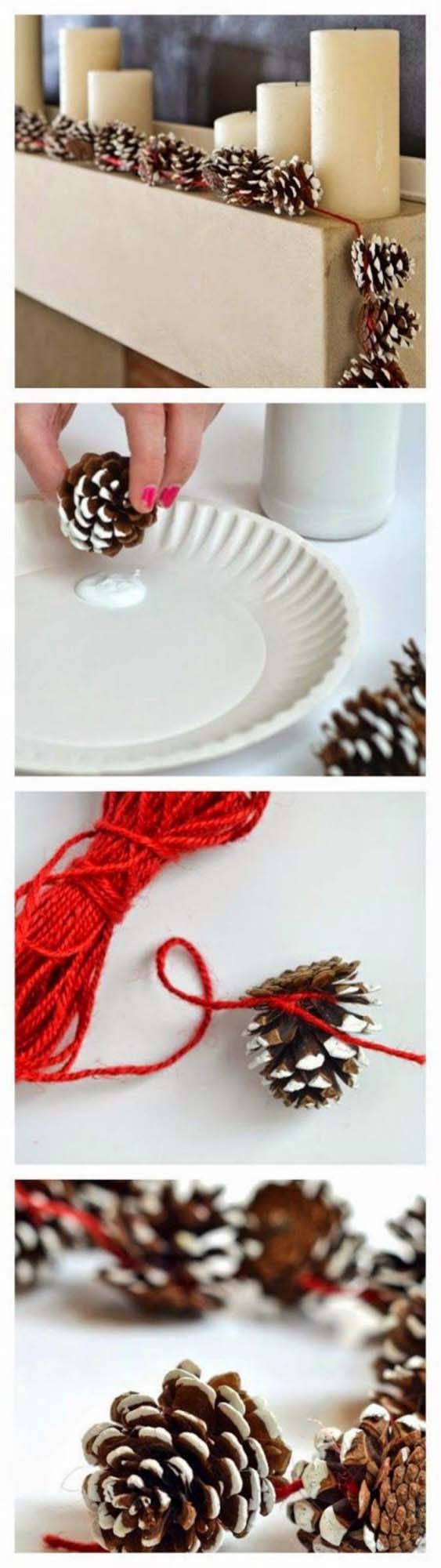 Pinecone Garland #Christmas #indoordecorations #decorhomeideas