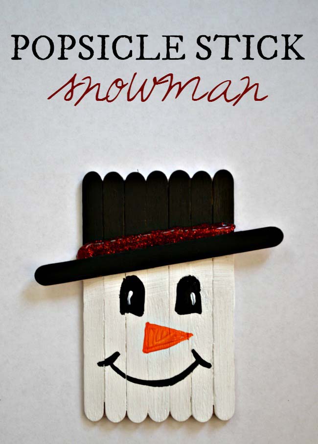 Popsicle Stick Snowman #Christmas #snowman #crafts #decorhomeideas