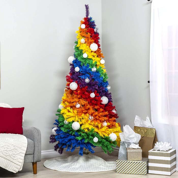Rainbow Tree #Christmas #Christmastree #artificialtree #decorhomeideas