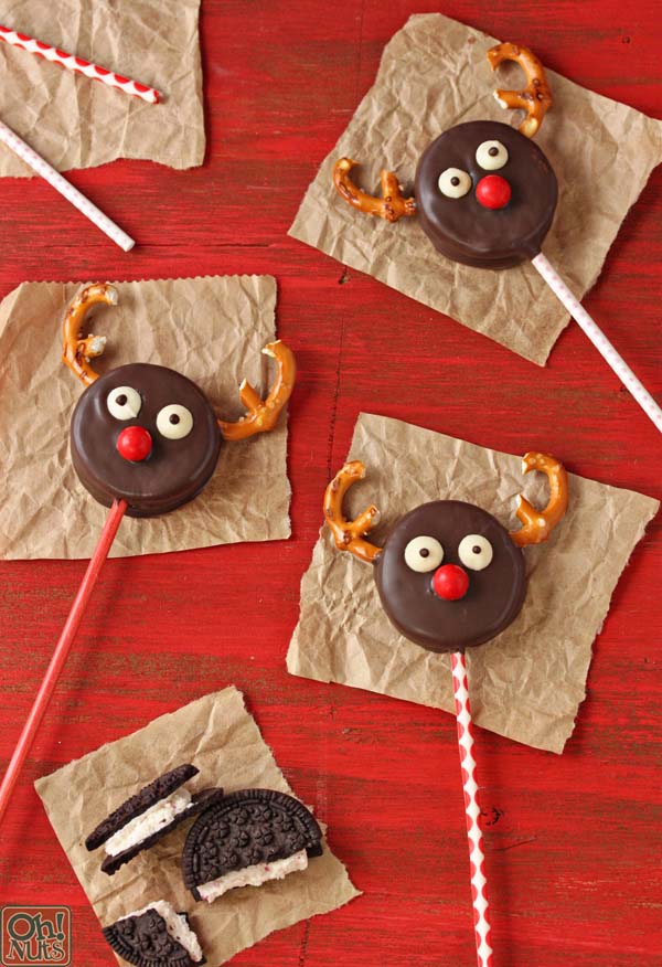 Reindeer Oreo Cookie Pops #Christmas #treats #decorhomeideas