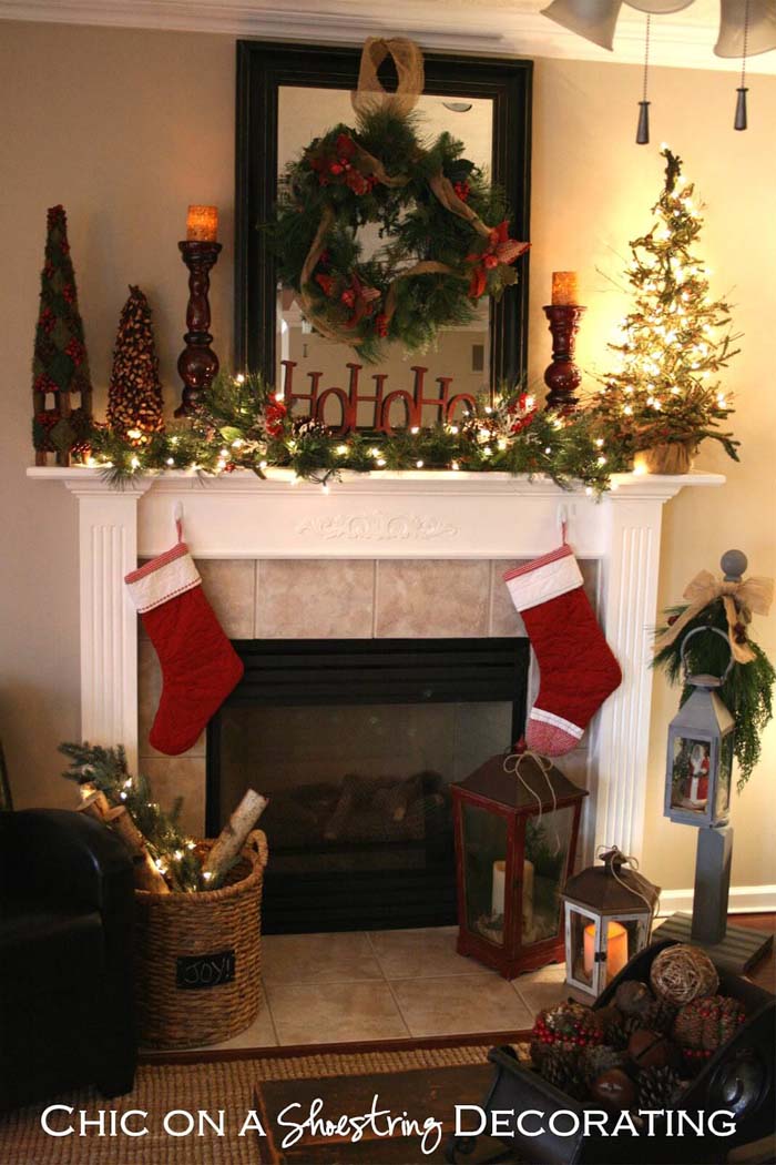 Simple Design Elements Create Timeless Charm #Christmas #mantel #decorhomeideas