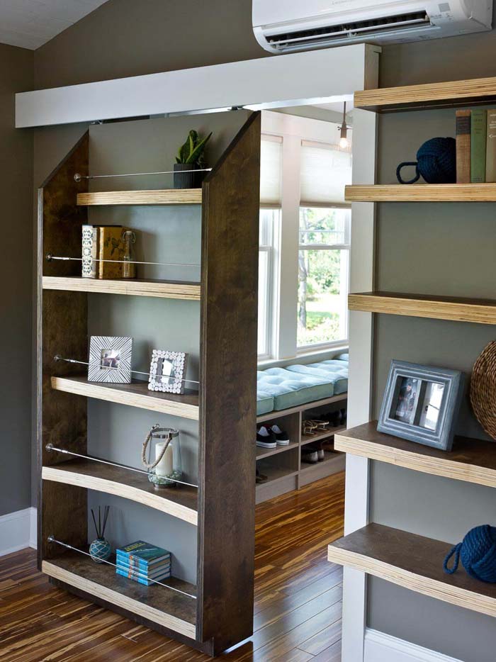 30 Clever Door Ideas That Are, Two Sided Bookcase Door Lock