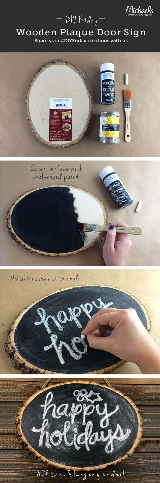Spread a Cheery Message with a Chalkboard #Christmas #crafts #decorations #decorhomeideas