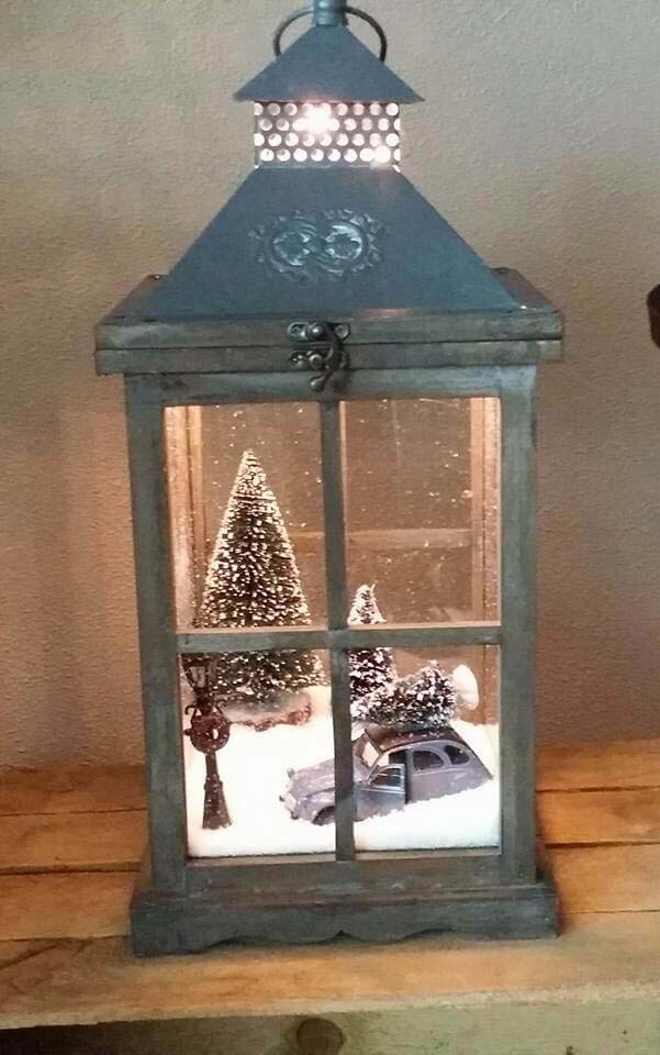 Sweet Little Winter Scene Lantern #Christmas #crafts #decorations #decorhomeideas