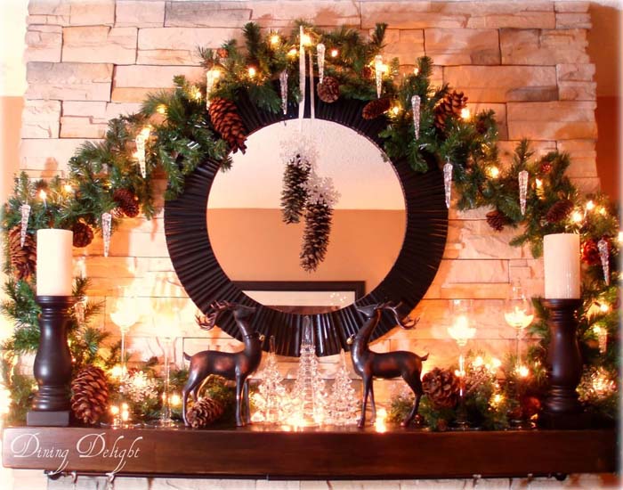 Transform Your Hearth with Pinecone Decor #Christmas #mantel #decorhomeideas