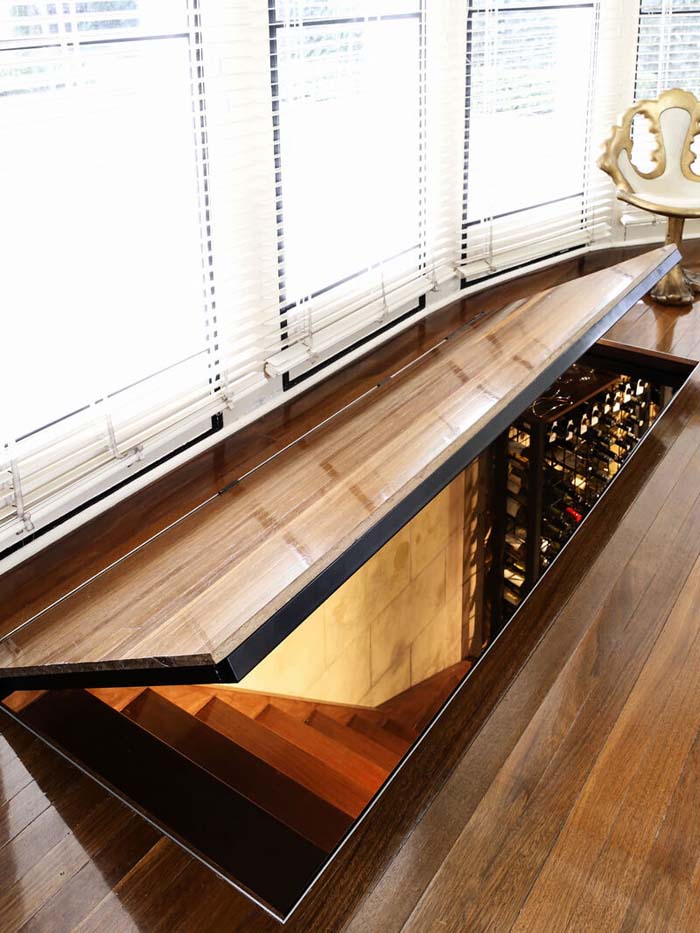 Trap Door To Hidden Wine Cellar