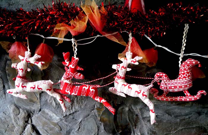 Versatile Holiday Reindeer Garland DIY Pattern #Christmas #reindeer #decorhomeideas