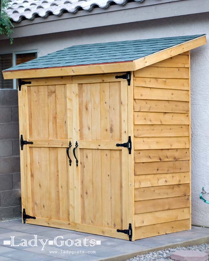 A Convenient Patio Shed with Large Doors #shed #garden #decorhomeideas