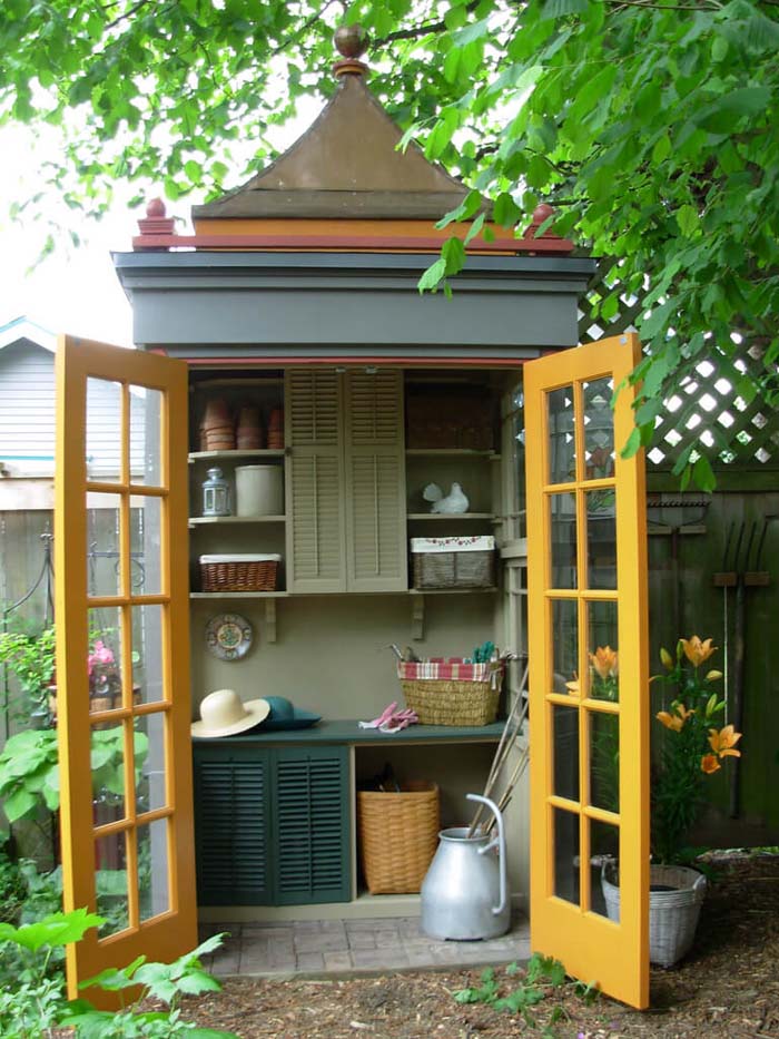 A Dainty Little Storage Space with Cabinets #shed #garden #decorhomeideas