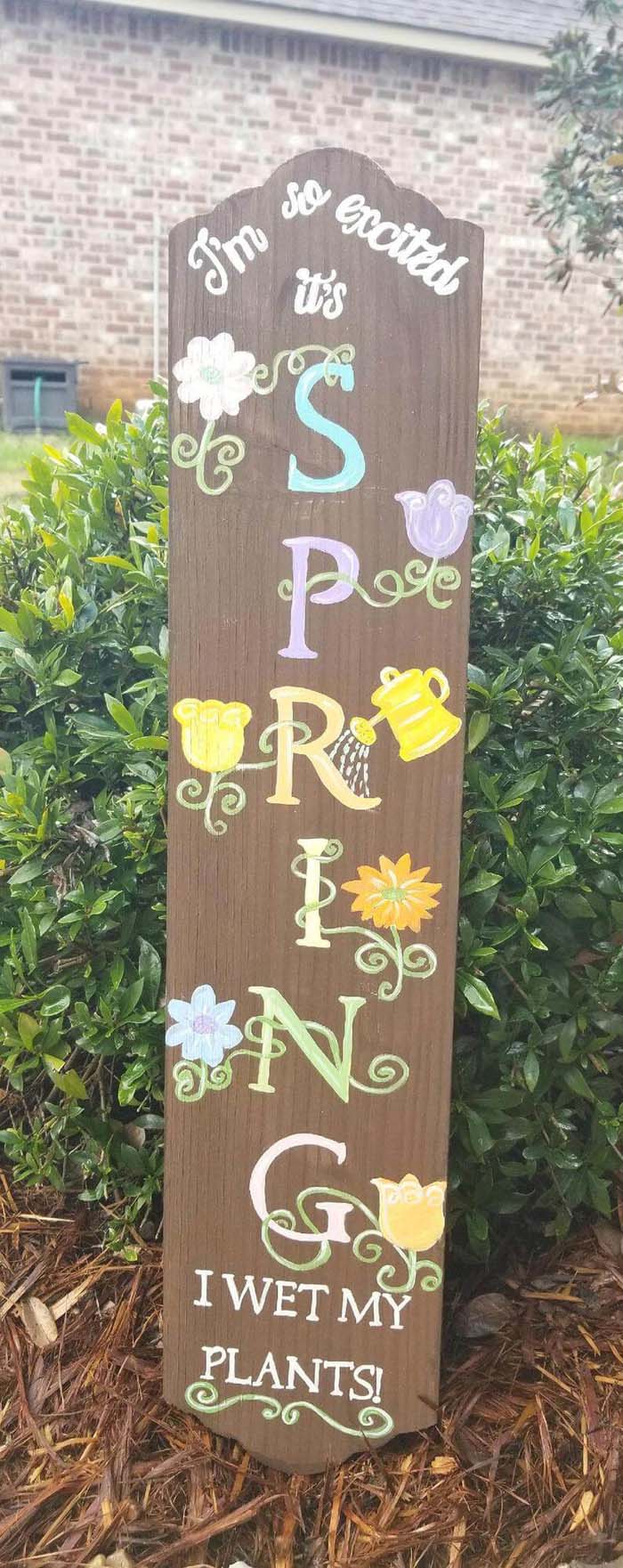 A Unique and Hilarious Spring Welcome Sign #spring #garden #decorhomeideas