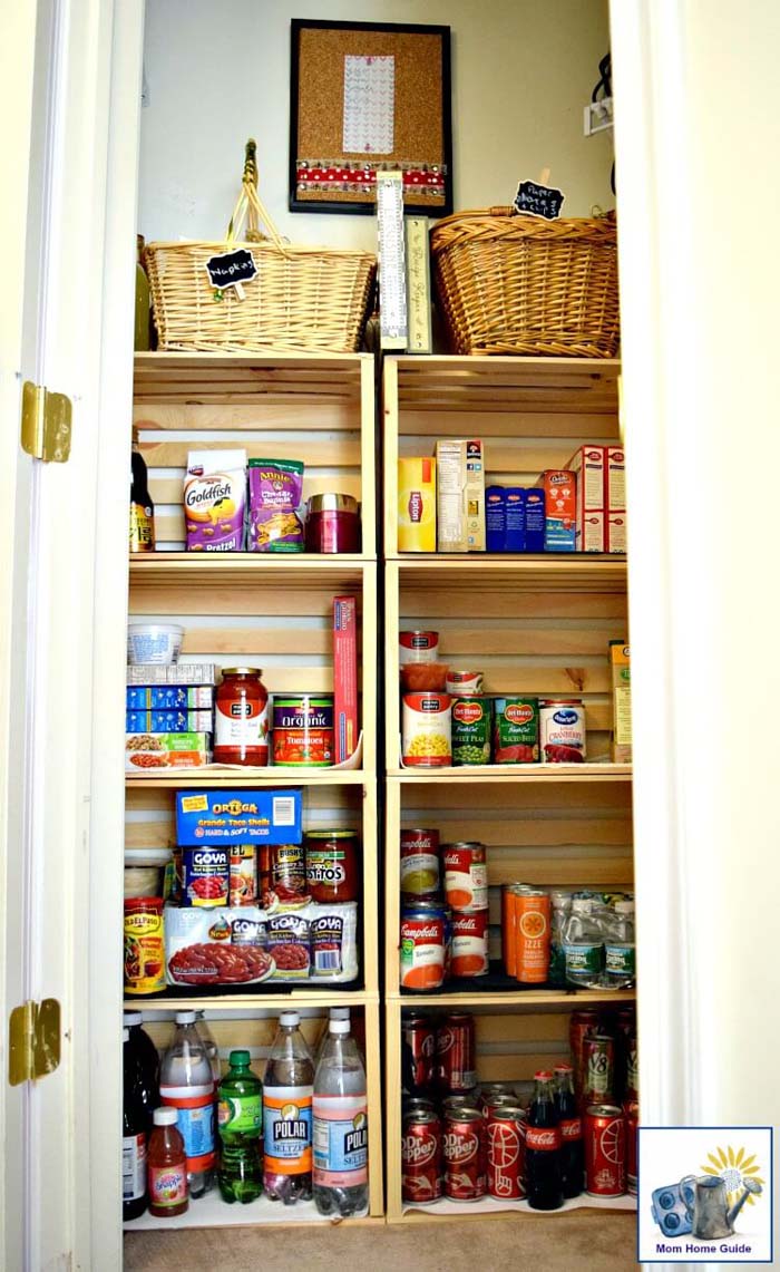 Another Coat Closet Conversion Using Crates #pantry #shelves #decorhomeideas