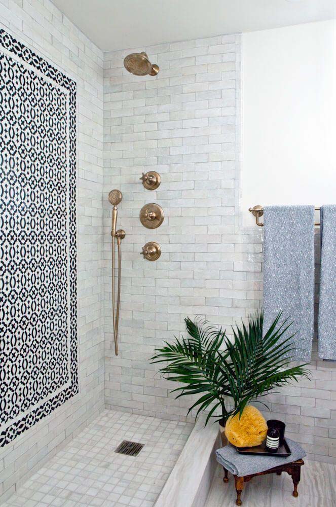 Art Deco Cabana Style Shower Display #showertiles #tiles #decorhomeideas