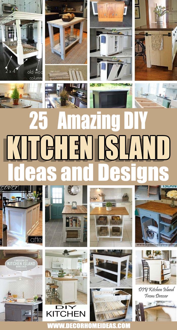 Best DIY Kitchen Island Ideas. Looking for a budget-friendly kitchen makeover project? A DIY kitchen island is the perfect solution — by making your own island, you can transform your kitchen for a fraction of the cost. #decorhomeideas