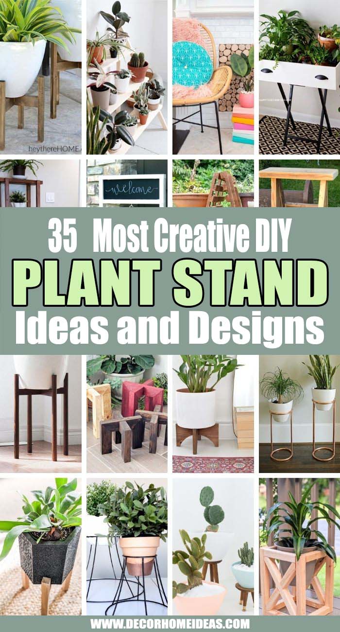 Best DIY Plant Stand Ideas. DIY plant stands are an easy option to add more charm and aesthetics to your home. Whether you’re looking for a cute way to display your favorite houseplants inside or you need something to get an instant curb appeal, we got you covered with all these plant stand tutorials and projects. #decorhomeideas